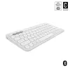 Kompakti mininäppäimistö Logitech Pebble Keys 2 K380s — RF langaton + Bluetooth, QWERTY US International, valkoinen