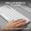 Kompakti mininäppäimistö Logitech Pebble Keys 2 K380s — RF langaton + Bluetooth, QWERTY US International, valkoinen