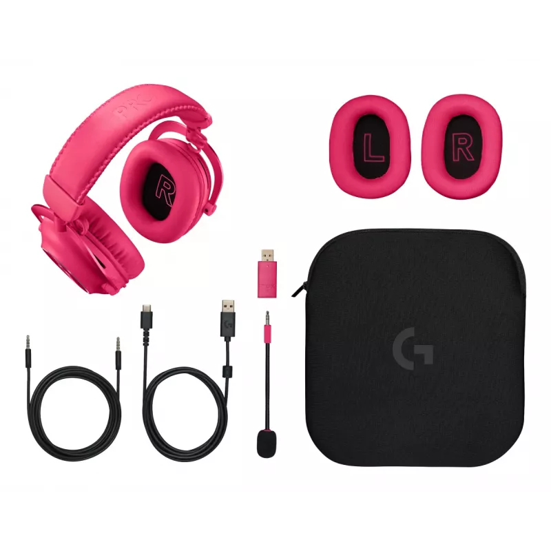 LOGITECH Pro X 2 Lightspeed langaton pelikuulokemikrofoni - pinkki