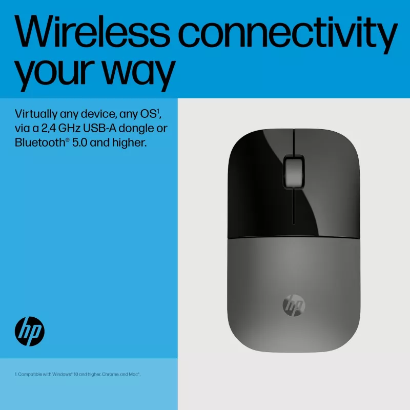 HP Z3700 Dual Silver hiiri, molempikätinen, RF langaton + Bluetooth, hopea