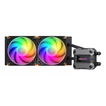 COUGAR Poseidon Ultra 240 CPU-vesijäähdytys, ARGB, musta, All-in-One-nestekühler, 12 cm, 500 RPM, 2200 RPM, musta