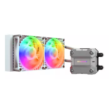 COUGAR Poseidon Ultra 240 CPU-vesijäähdytys, ARGB, valkoinen, All-in-One-nestekühler, 12 cm, 500 kierr./min, 2200 kierr./min, valkoinen