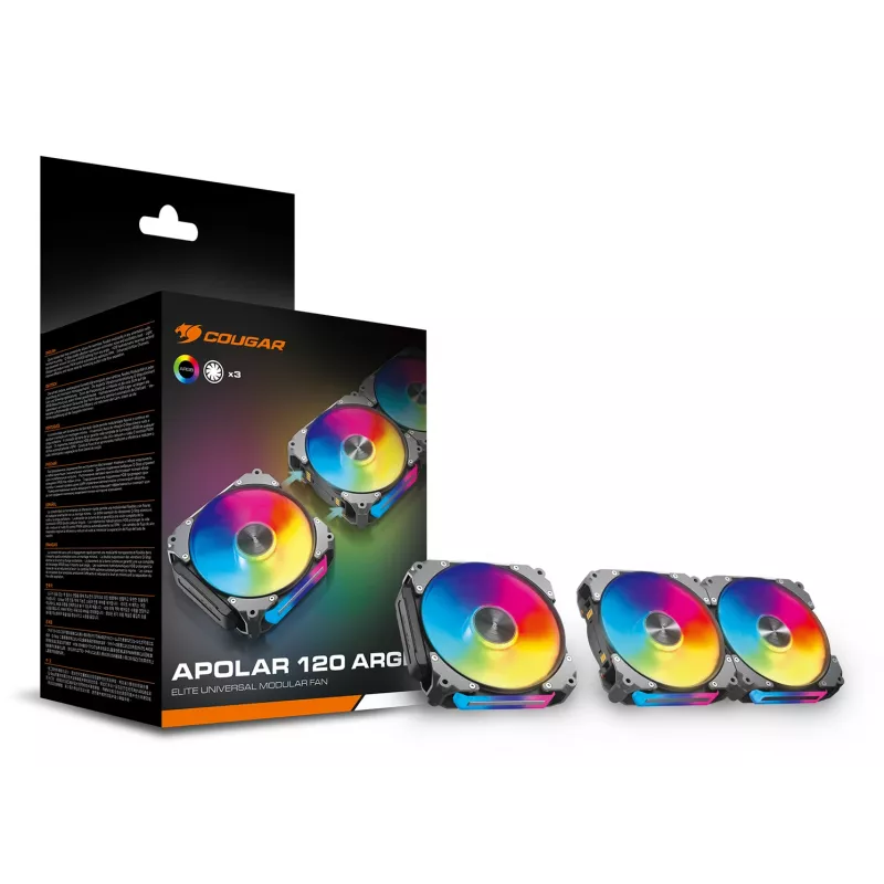 COUGAR Apolar 120 ARGB -kotelotuuletin, musta (3 kpl:n pakkaus)