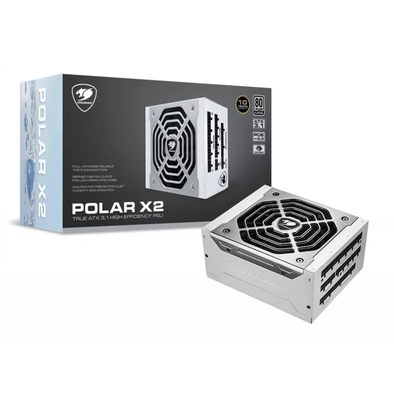 COUGAR POLAR X2 1050W virtalähde ATX3.1 / 80 Plus Platinum / modulaarinen