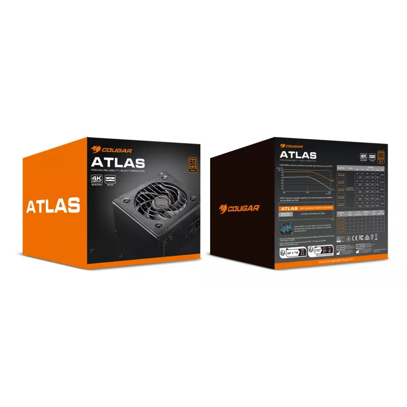 COUGAR ATLAS 750W virtalähde ATX / 80 Plus Bronze