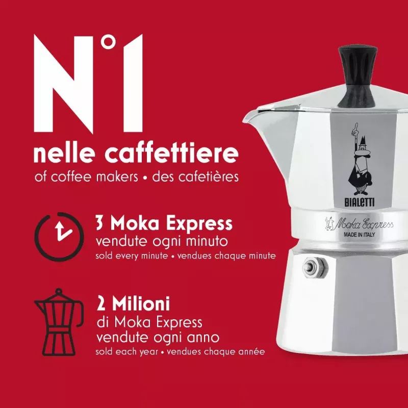 Mokkapannu BIALETTI Moka Express alumiini 2 kupin (100 ml) musta