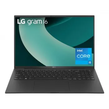 LG Gram 16ZB90RU Intel® Core™ i5 i5-1334U kannettava tietokone 40,6 cm (16 tuuman) WQXGA 16 GB LPDDR4x-SDRAM 512 GB SSD Wi-Fi 6E (802.11ax) Windows 11 Pro saksa musta