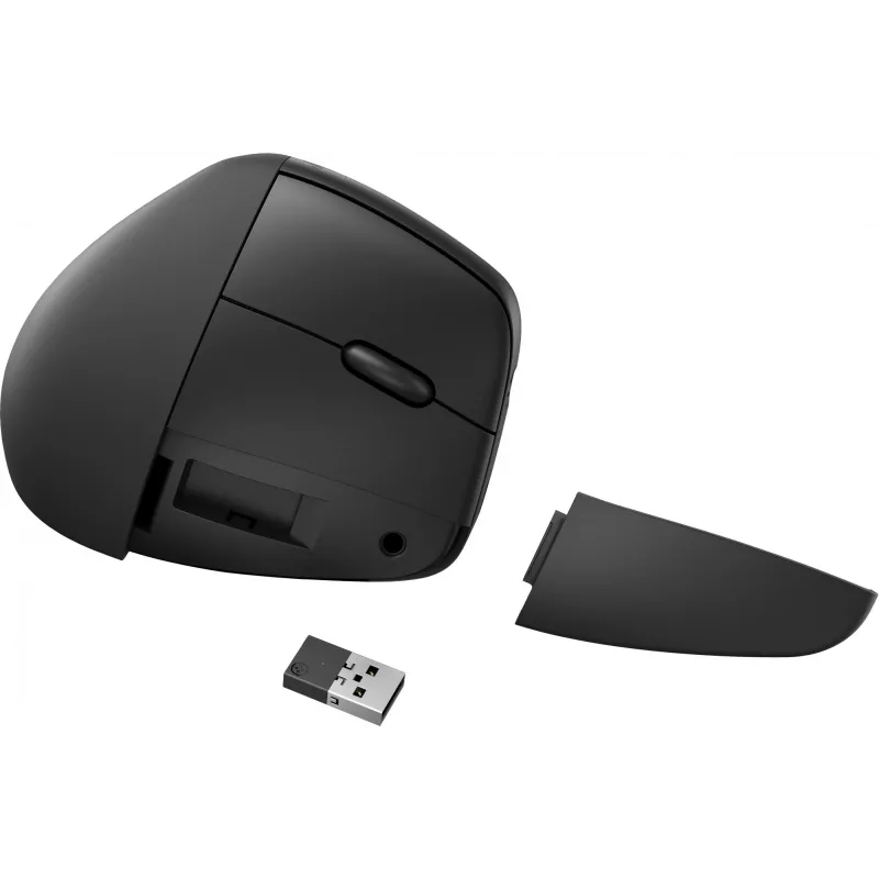 HP 920 ergonominen langaton hiiri, oikeakätinen, pystysuunnittelu, Bluetooth + USB Type-A, 4000 DPI, musta