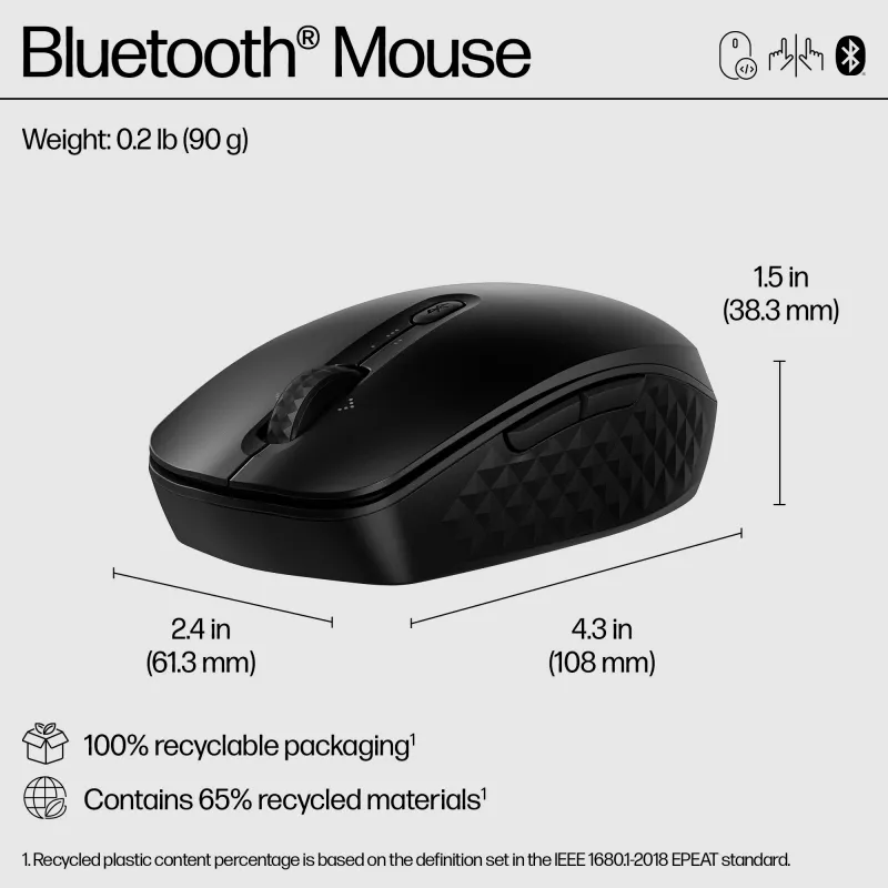 HP 420 ohjelmoitava Bluetooth-hiiri, molempikätinen, Bluetooth, 4000 DPI, musta