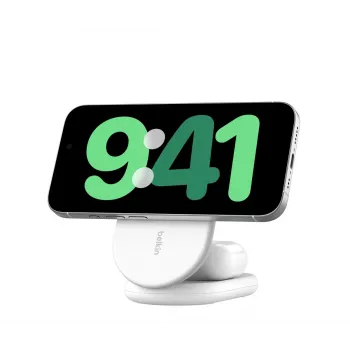 BELKIN Boostcharge Qi2 15w Magnetic 2in1 -teline – valkoinen