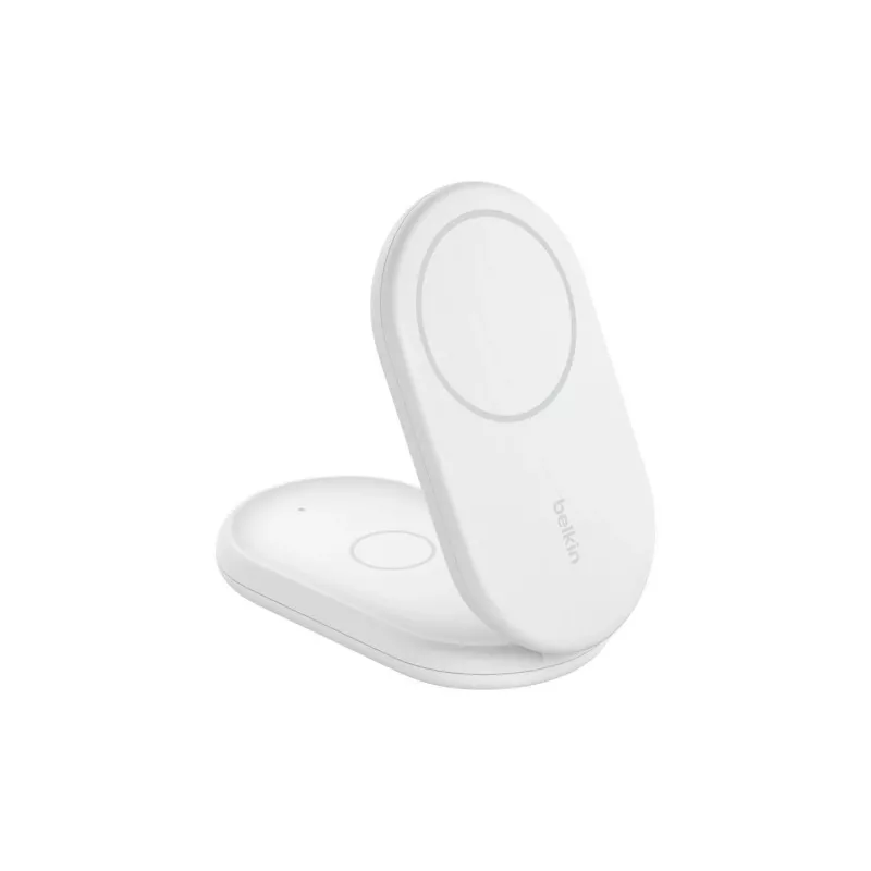 BELKIN Boostcharge Qi2 15w Magnetic 2in1 -teline – valkoinen