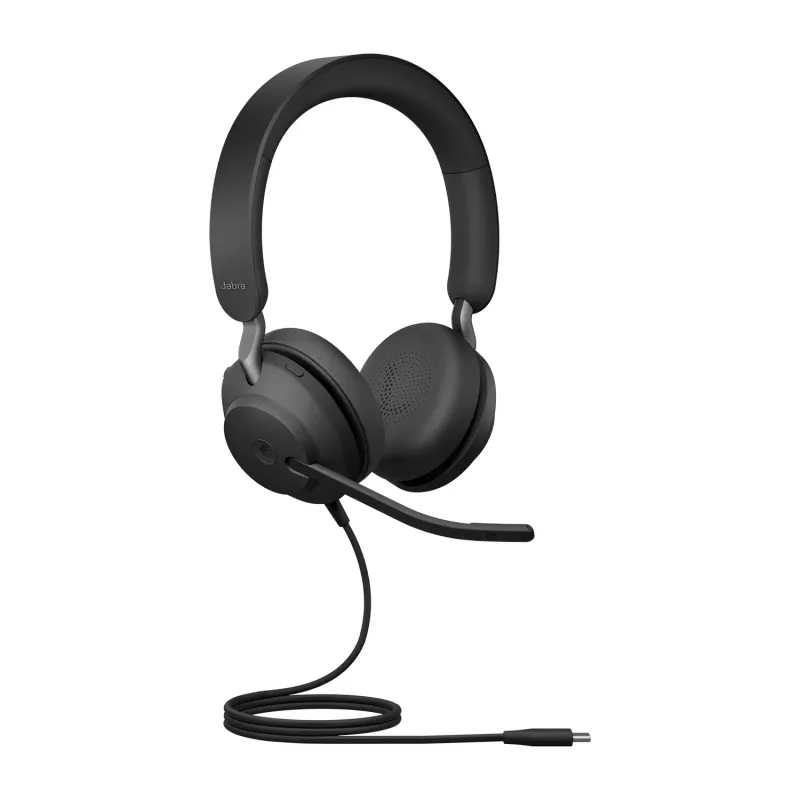 Jabra Evolve2 40 SE USB-C, MS stereo, langallinen, puhelut/musiikki, 20 - 20000 Hz, 188 g, headset, musta