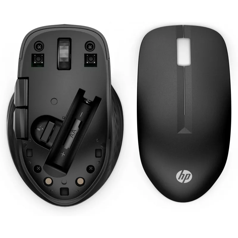 HP 430 monilaite langaton hiiri, molempikätinen, optinen, RF langaton + Bluetooth, 1200 DPI, musta