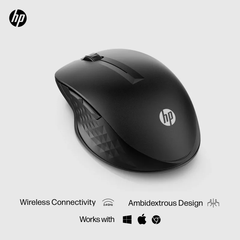 HP 430 monilaite langaton hiiri, molempikätinen, optinen, RF langaton + Bluetooth, 1200 DPI, musta