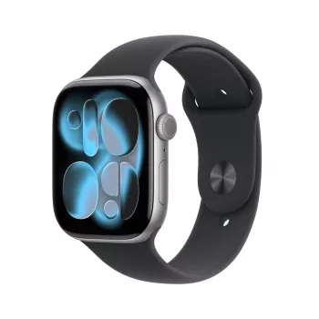 APPLE Watch Series 11 GPS + Cellular 46mm Space Gray -alumiinikotelo mustalla sport-rannekkeella S/M