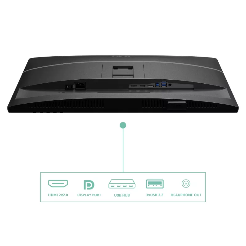 AOC Q27P4U -tietokonenäyttö 68,6 cm (27 inch) 2560 x 1440 pikseliä Wide Quad HD musta