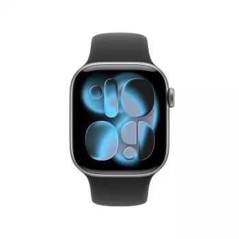 APPLE Watch Series 11 GPS + Cellular 42mm Space Grey alumiinikotelo mustalla sport-rannekkeella M/L