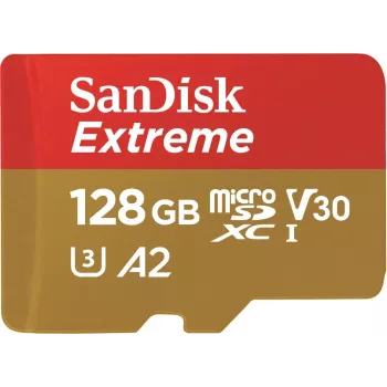 WESTERN DIGITAL Extreme microSDXC 128GB SD-sovitin action-kameroille ja drooneille 170MB/s 80MB/s A2 C10 V30 UHS-I U3