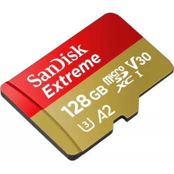 WESTERN DIGITAL Extreme microSDXC 128GB SD-sovitin action-kameroille ja drooneille 170MB/s 80MB/s A2 C10 V30 UHS-I U3