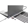 Telakka/keskitin Manhattan USB-C 10 porttia 4K 60Hz Power Delivery