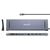 Telakka/keskitin Manhattan USB-C 10 porttia 4K 60Hz Power Delivery