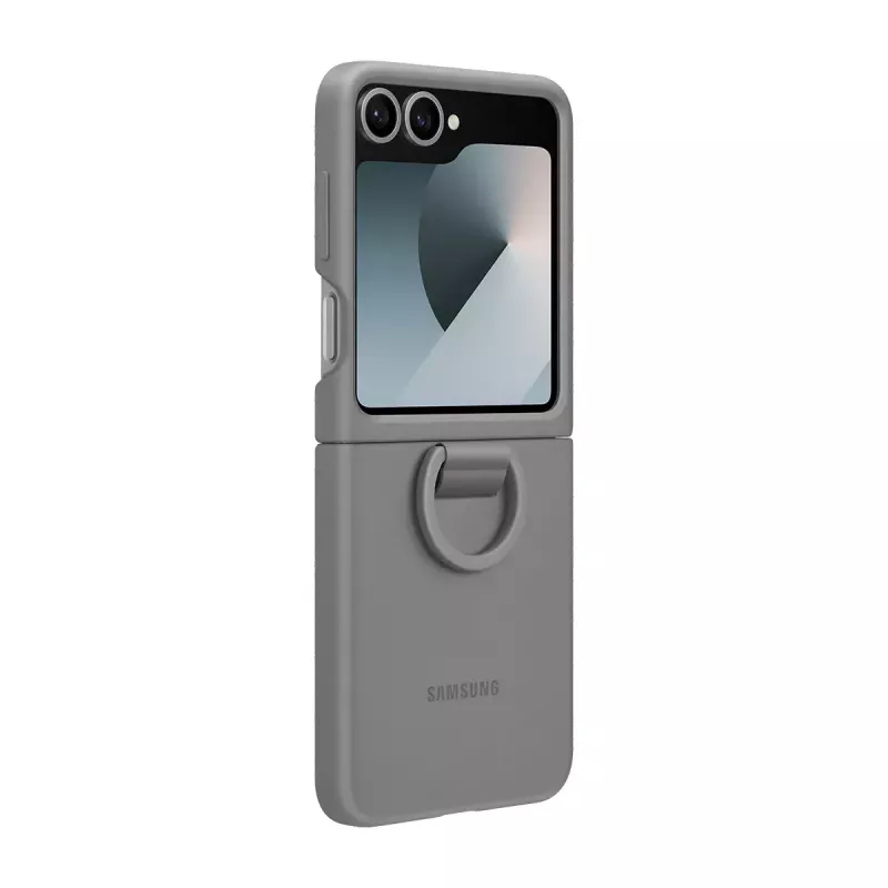 Samsung EF-PF741TJEGWW silikonikuori sormuksella Galaxy Z Flip6 -puhelimeen, harmaa