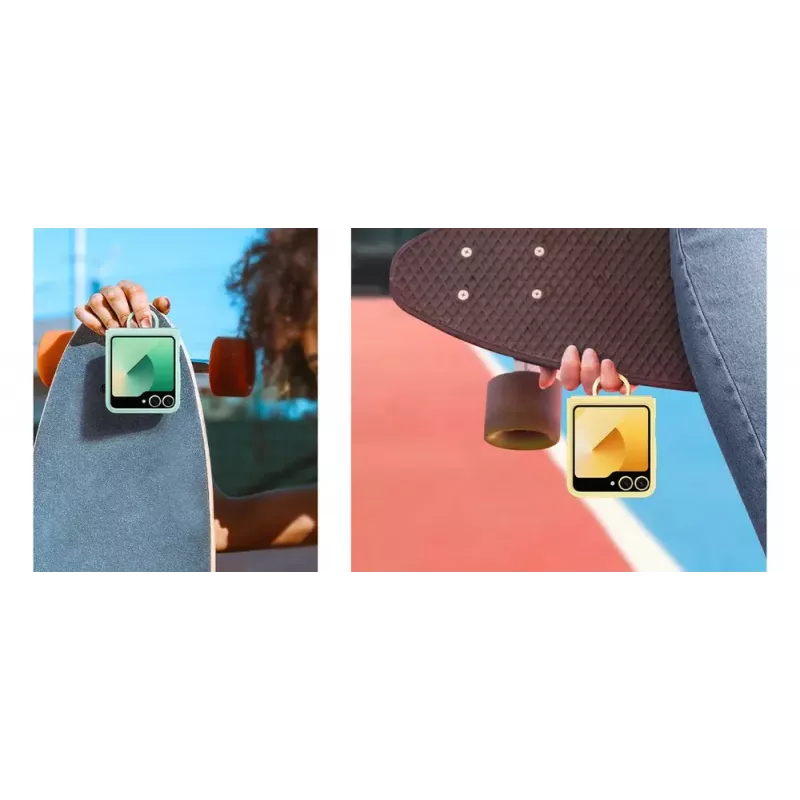 Samsung EF-PF741TJEGWW silikonikuori sormuksella Galaxy Z Flip6 -puhelimeen, harmaa
