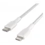 BELKIN Lightning-USB-C-kaapeli punottu 1m valkoinen