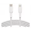 BELKIN Lightning-USB-C-kaapeli punottu 1m valkoinen