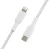 BELKIN Lightning-USB-C-kaapeli punottu 1m valkoinen
