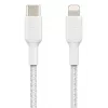 BELKIN Lightning-USB-C-kaapeli punottu 1m valkoinen