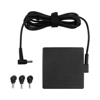 Virtalähde ASUS U90W-01 (ADP-90LE B) 90W, 100–240V tulo, passiivinen jäähdytys, 75×75 mm, 0,16 m kaapeli, musta