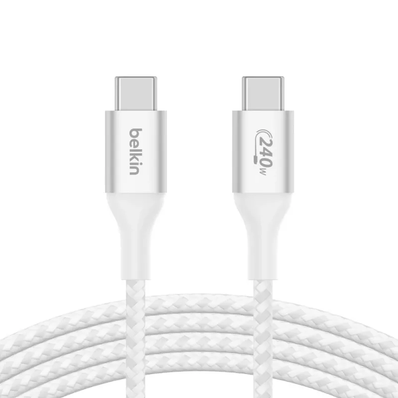 BELKIN USB-kaapeli - BoostCharge - USB-C - USB-C -kaapeli 240W - 1m - valkoinen