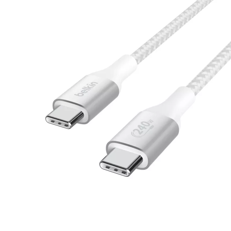 BELKIN USB-kaapeli - BoostCharge - USB-C - USB-C -kaapeli 240W - 1m - valkoinen