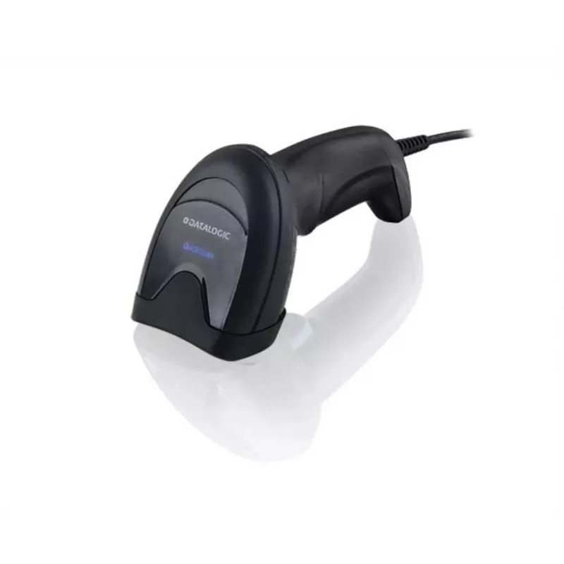 DATALOGIC QuickScan Lite 2500 2D-kuvauslaite-sarja spiraalikaapelilla USB + jalusta musta