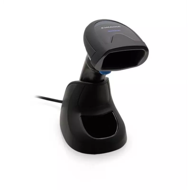 DATALOGIC QuickScan Lite 2500 2D-kuvauslaite-sarja spiraalikaapelilla USB + jalusta musta