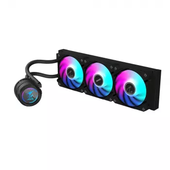 GIGABYTE AORUS WATERFORCE II 360 AIO neste-CPU-jäähdytin - 3x120mm ARGB-tuuletin, liukusisäänmenolukitusmekanismi, DAISY-CHAIN, yhteensopiva Intel LGA 1851 ja AMD AM5 kanssa