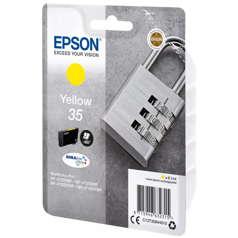 Epson Padlock yksittäispakkaus keltainen 35 DURABrite Ultra Ink