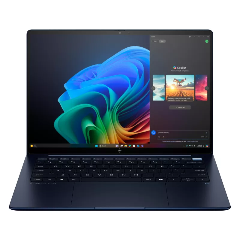 HP EliteBook Ultra G1i Next Gen AI PC Wolf Pro Security Edition Copilot+ PC Intel Core Ultra 7 258V kannettava 35,6 cm (14 tuuman) kosketusnäyttö 2.8K 32 GB LPDDR5x-SDRAM Wi-Fi 7 (802.11be) Windows 11 Pro sininen