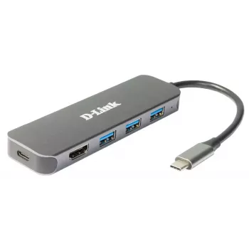 D-Link 5-in-1 USB-C-keskitin HDMI/Power Delivery -liitännöillä