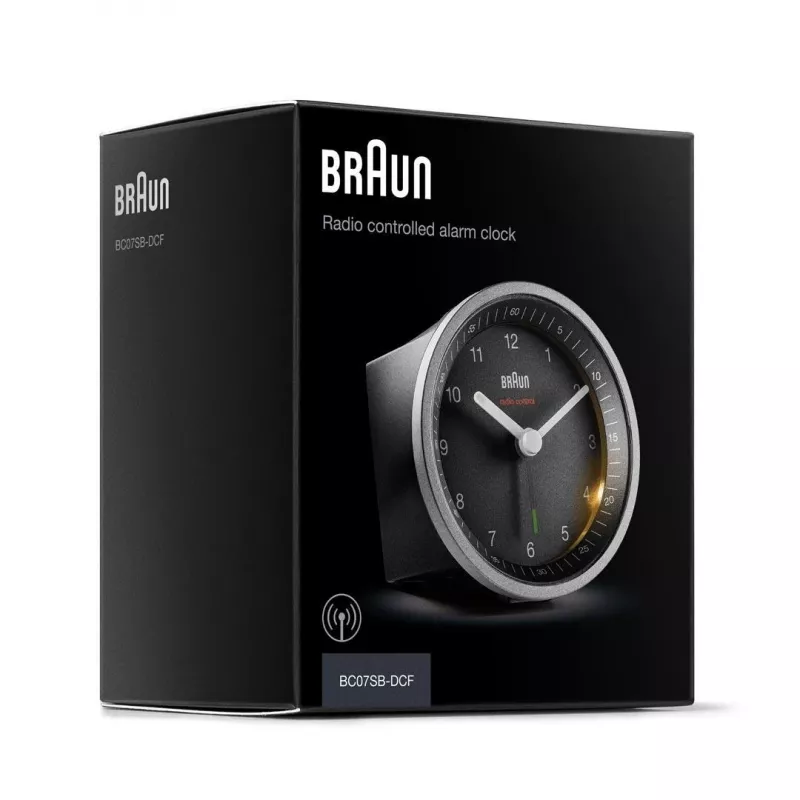 Braun BC07SB-DCF kvartsikello musta, hopea