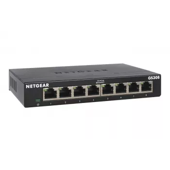 NETGEAR GS308-300PES verkkokytkin hallitsematon L2 Gigabit Ethernet (10/100/1000) musta