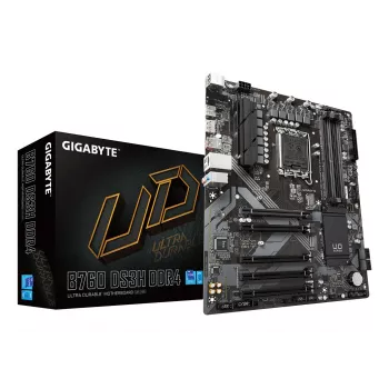 GIGABYTE B760 DS3H DDR4 emolevy - tukee Intel Core 14. sukupolven suorittimia, 18+2+1 vaiheinen digitaalinen VRM, jopa 5333 MHz DDR4 (OC), 2x PCIe 4.0 M.2, GbE LAN, USB 3.2 Gen 2
