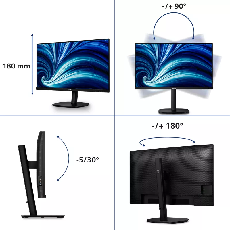 Philips 32B2U3601/00 tietokonenäyttö 80 cm (31,5 tuuman) 2560 x 1440 pikseliä Quad HD LCD musta