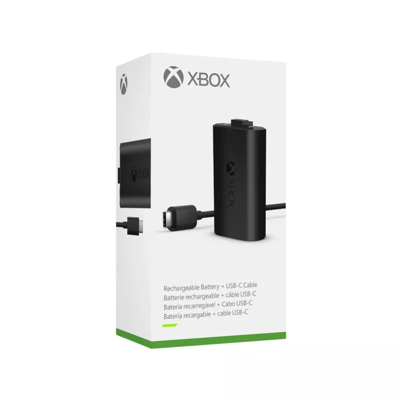 Microsoft Xbox Play & Charge Kit (SXW-00002) ladattava akku USB-C-kaapelilla, musta