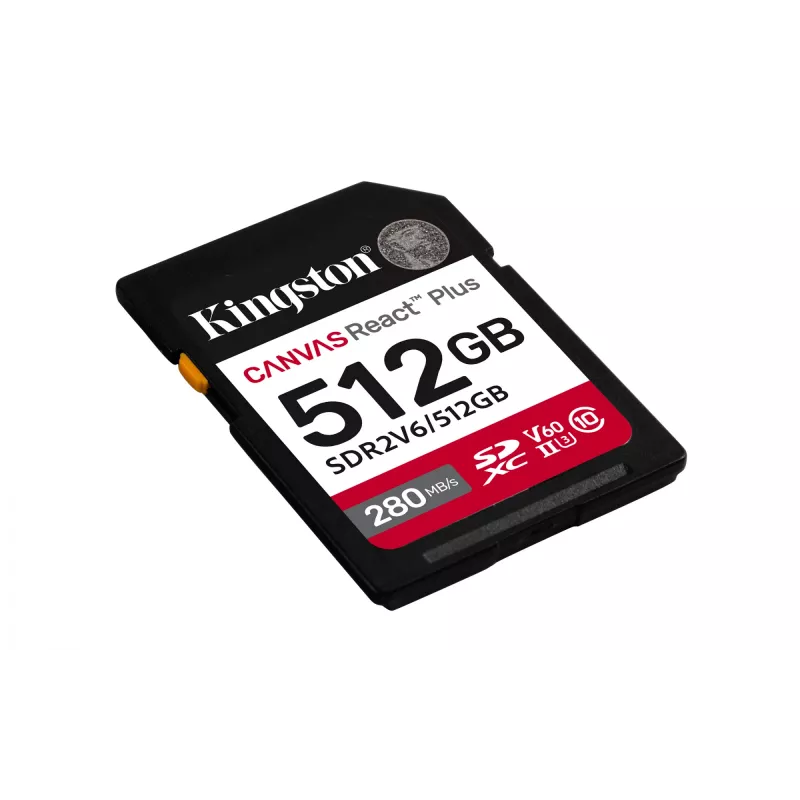 Kingston Technology 512GB Canvas React Plus SDXC UHS-II 280R/150W U3 V60 Full HD/4K