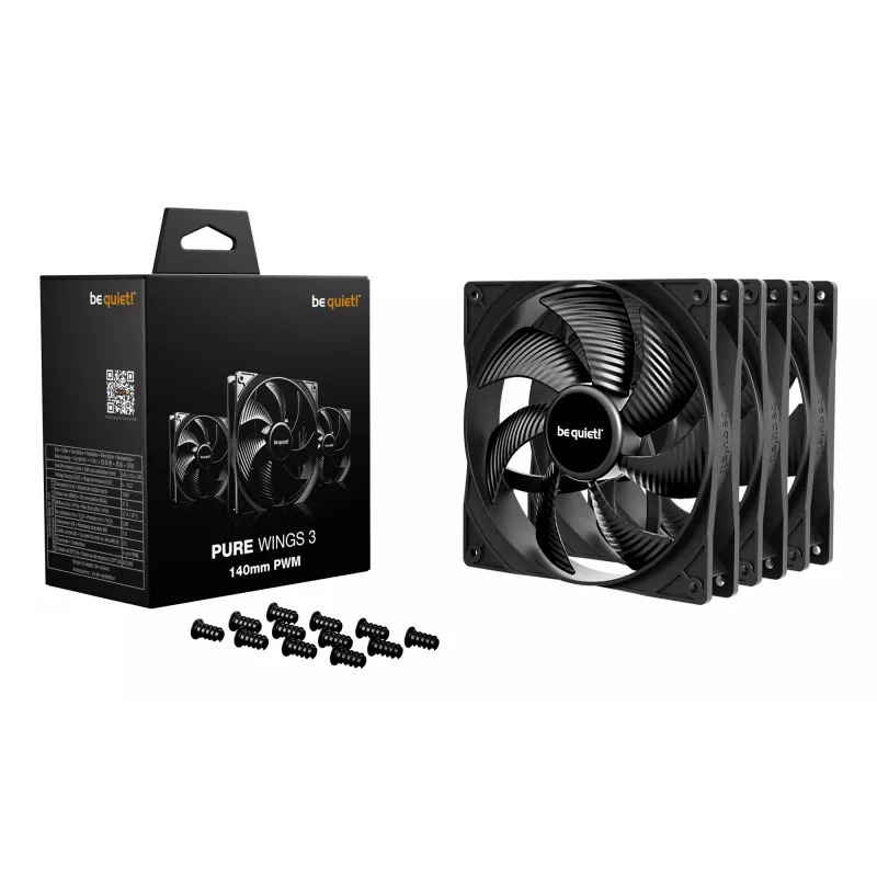 be quiet! Pure Wings 3 140mm | PWM Triple Pack tietokonekotelon tuuletin 14 cm musta 3 kpl
