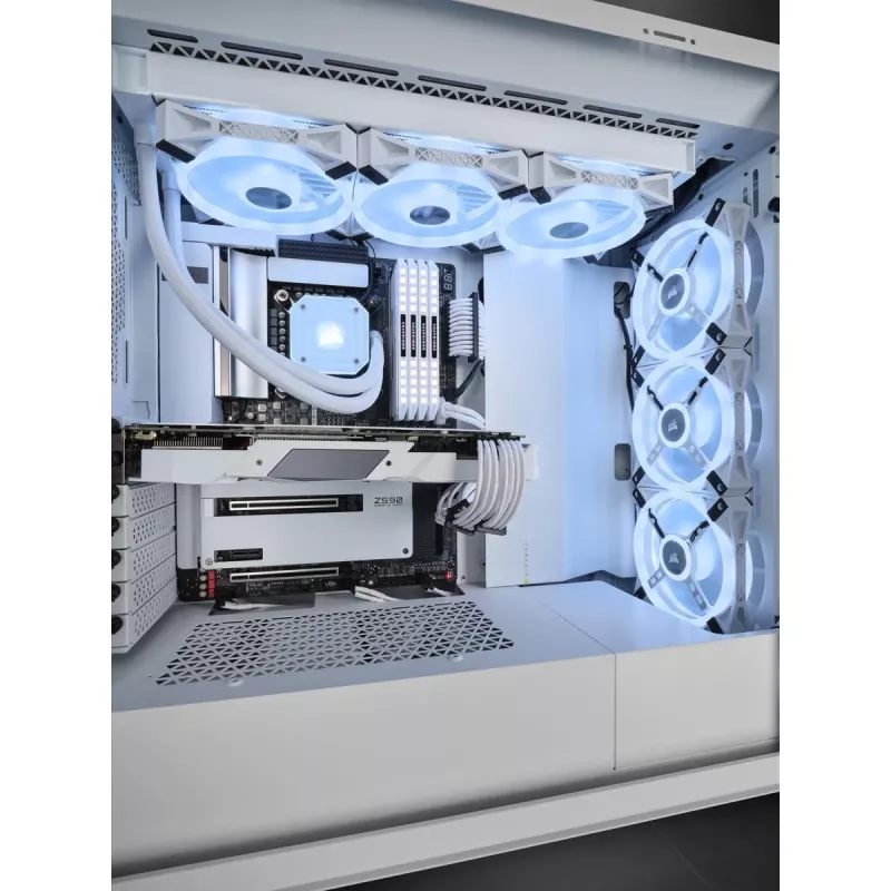 CORSAIR Mid-Tower Smart Case - iCUE 5000X - RGB QL Edition Tempered Glass True - valkoinen