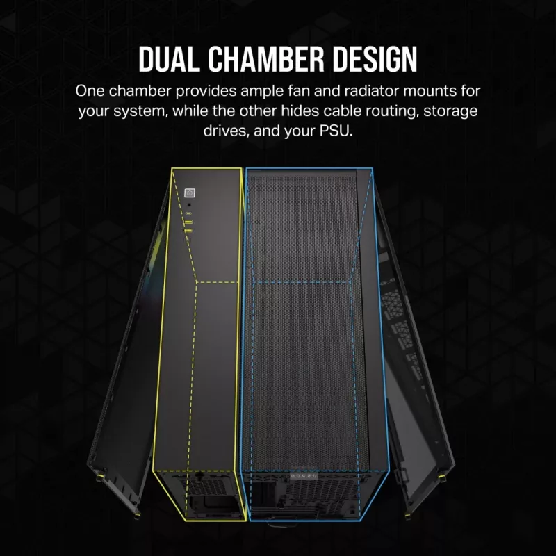 CORSAIR PC-kotelo - iCUE Link 2500X RGB Micro ATX Dual Chamber musta
