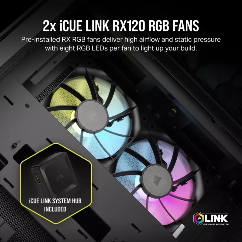CORSAIR PC-kotelo - iCUE Link 2500X RGB Micro ATX Dual Chamber musta